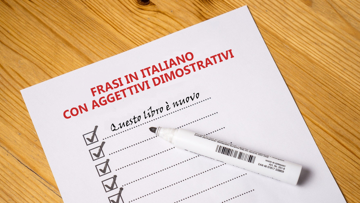 Frasi con aggettivi dimostrativi – Italiano